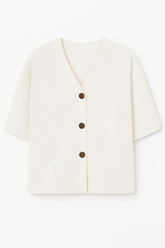 Blusa Texturizada con Botones – Casual y Chic